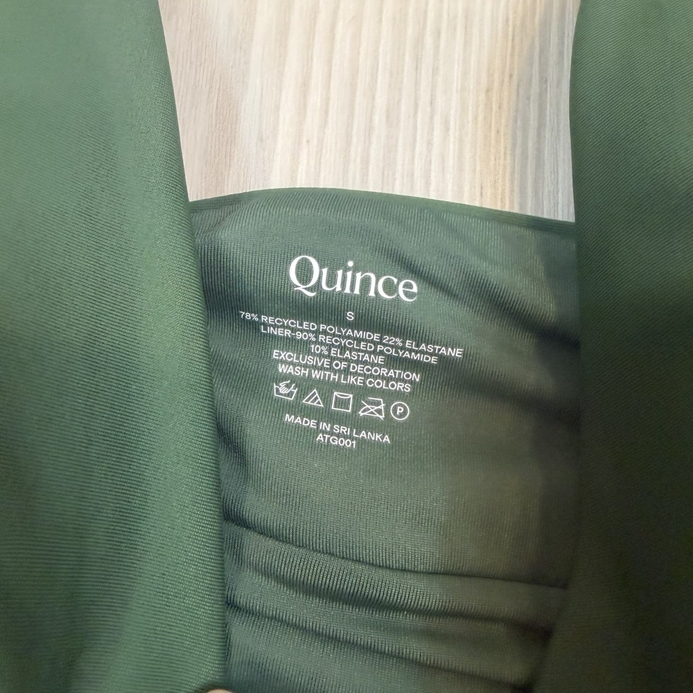NWT Quince Italian Plunge One-Piece Swimsuit, Small, Green - Picture 6 of 10